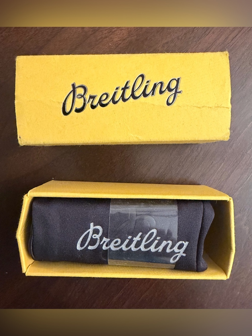 Breitling Watch Black Chamois Cloth with Yellow Box